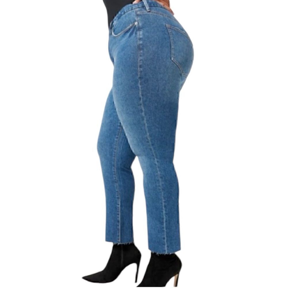NWT Good American Good Classic Jean w/ Raw Hem Size 15 (34.5”) - Picture 2 of 11